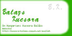 balazs kucsora business card